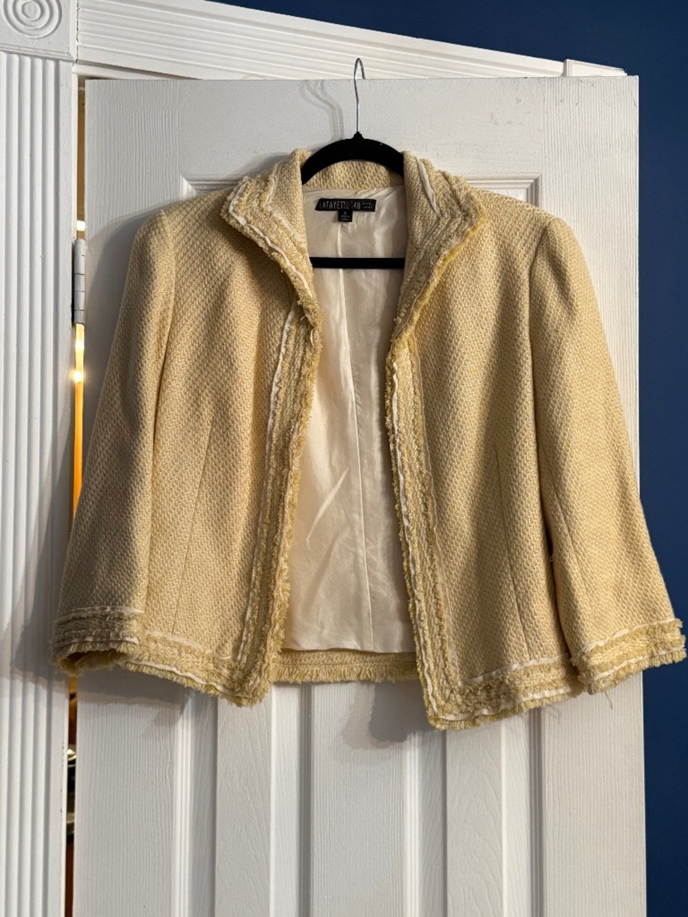 Lafayette 148 yellow tweed jacket - size 4 - Picture 2 of 6